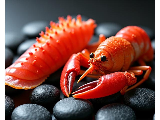 豪華な活伊勢エビと毛ガニ