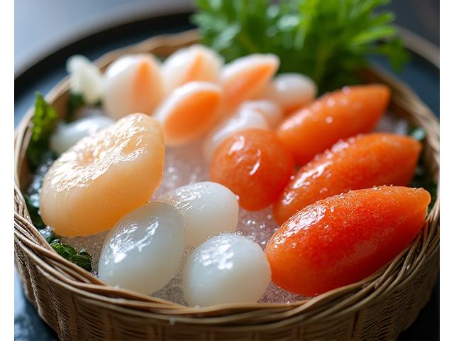 新鮮な活アワビとホタテ