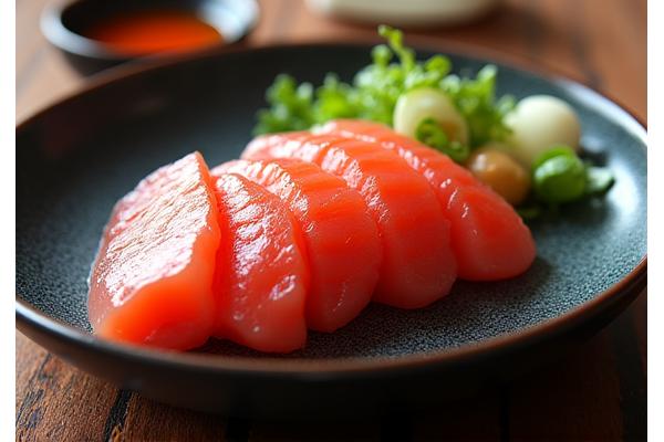 美しく盛り付けられた初鰹のたたき